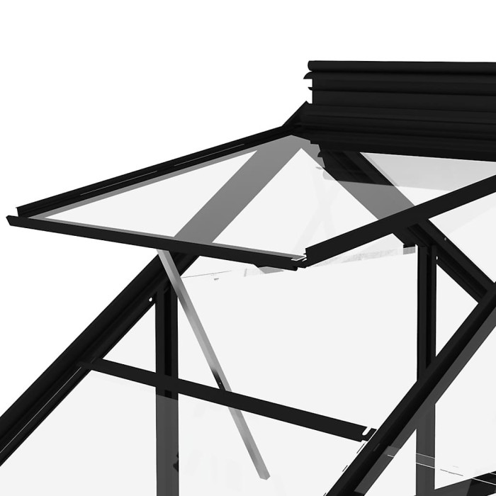 Berkfield Glass Greenhouse Anthracite 155x395.5x191 cm Aluminium
