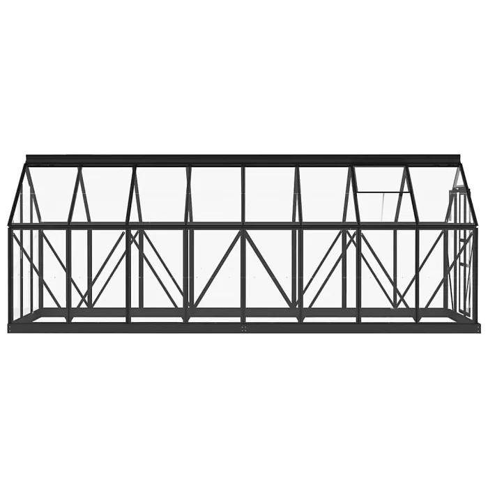 Berkfield Glass Greenhouse Anthracite 155x395.5x191 cm Aluminium