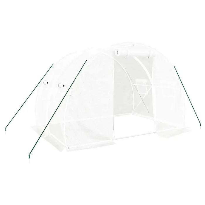 Berkfield Greenhouse with Steel Frame White 6 m2 3x2x2 m