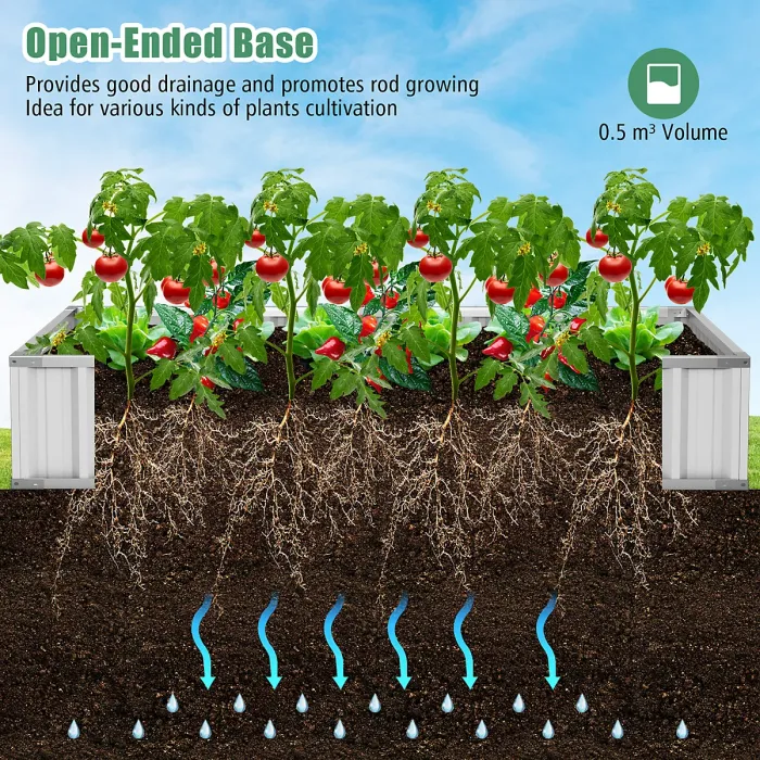 Costway 174x90x70CM Outdoor Greenhouse Rectangular Planter Box Kit Garden Raised Bed