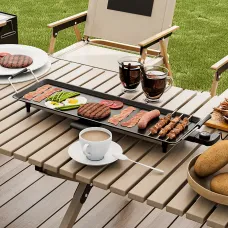 COSTWAY Electric XL Teppanyaki Table Grill 73 x 23CM Non-Stick Griddle BBQ Hot Plate