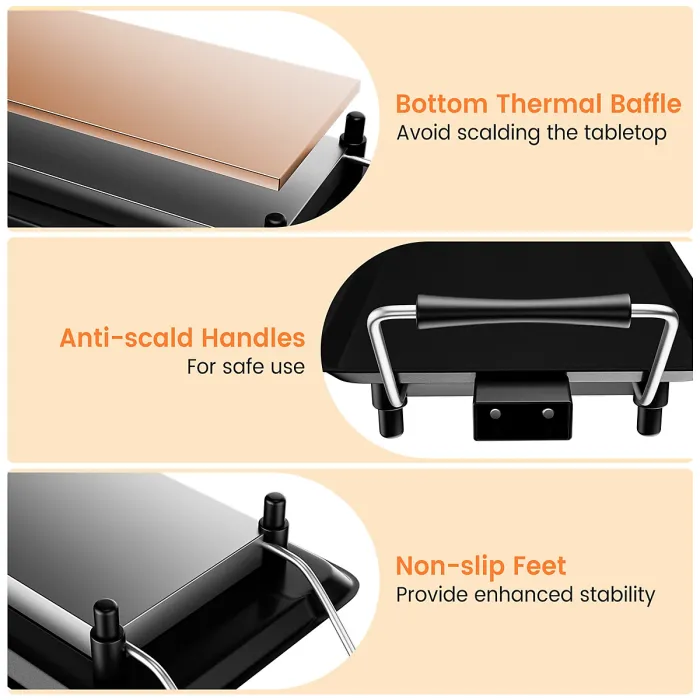 COSTWAY Electric XL Teppanyaki Table Grill 73 x 23CM Non-Stick Griddle BBQ Hot Plate