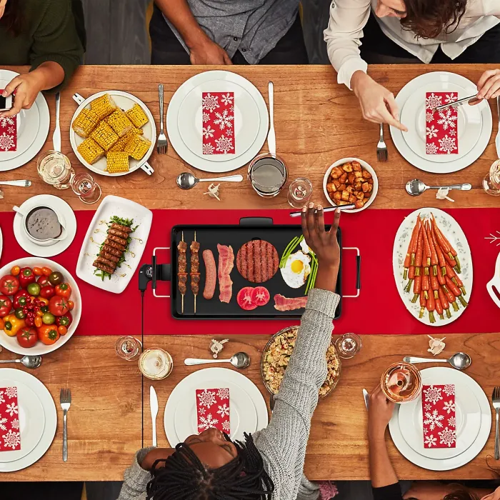 COSTWAY Electric Teppanyaki Table Grill 48 x 27CM Non-Stick Griddle BBQ Hot Plate 2000W