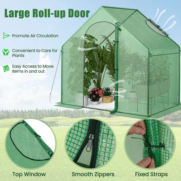 GAINOOM Walk-in Greenhouse Portable Green Outdoor Warm House