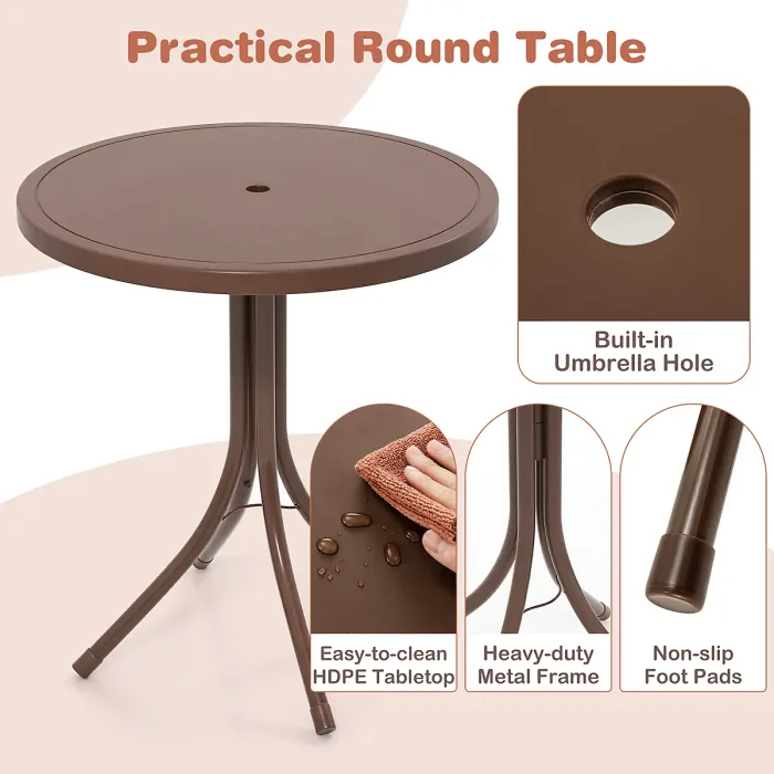 GAINOOM Kids Coffee Picnic Table & Chair Set Collapsible Toddler Activity Table