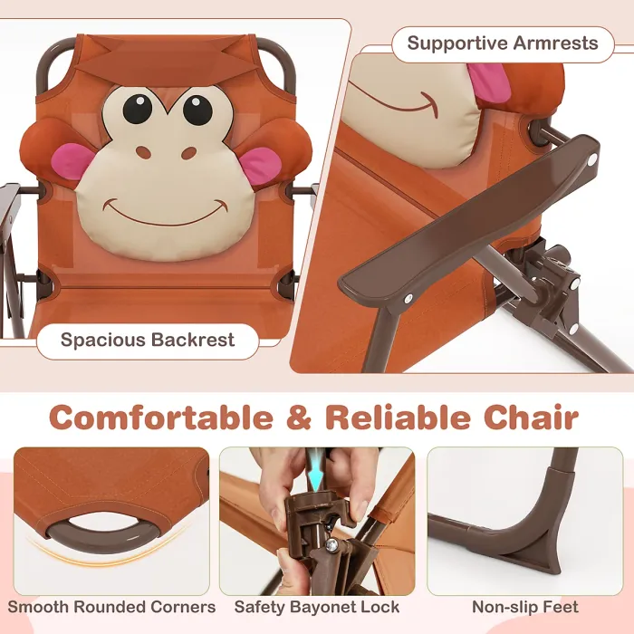 GAINOOM Kids Coffee Picnic Table & Chair Set Collapsible Toddler Activity Table