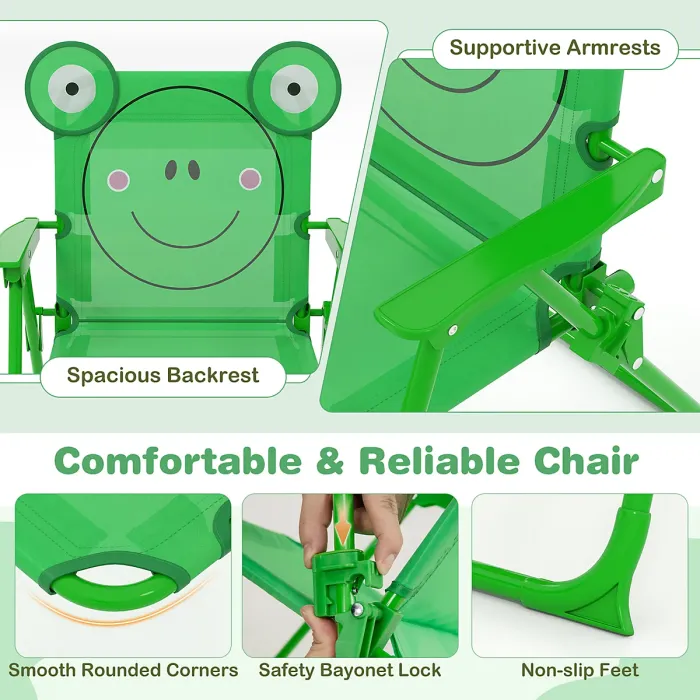 GAINOOM Kids Green Picnic Table & Chair Set Collapsible Toddler Activity Table