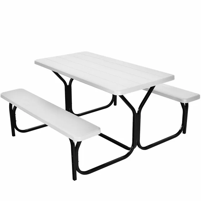 GAINOOM Outdoor Picnic Table and Bench Set Heavy-Duty Garden Furniture Gathering/Party