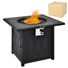 GAINOOM 50000BTU Square Firepit w/High-temp Resistant Tabletop Gas FirePit Table