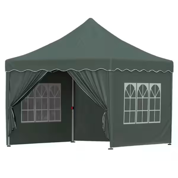 10 ft. x 10 ft. Pop Up Canopy Tent, Outdoor Canopy Event Tent with Stakes, Ropes