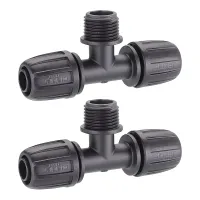 Claber 91017 Pop-Up Sprinkler Threaded 3-Way Connector. Pack of Two