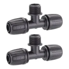 Claber 91017 Pop-Up Sprinkler Threaded 3-Way Connector. Pack of Two