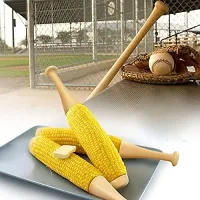 Set of 2 - Novelty Baseball Bat Corn On The Cob Holder Forks Sticks