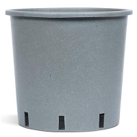 FHG Vivaio - Pack of 10, Grow Pot, Heavy Duty Round Pot, Medium Size Grey Container With Drainage Holes, D33 H33cm, 25 Litres