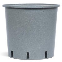 FHG Vivaio - Pack of 10, Grow Pot, Heavy Duty Round Pot, Medium Size Grey Container With Drainage Holes, D35 H37cm, 30 Litres