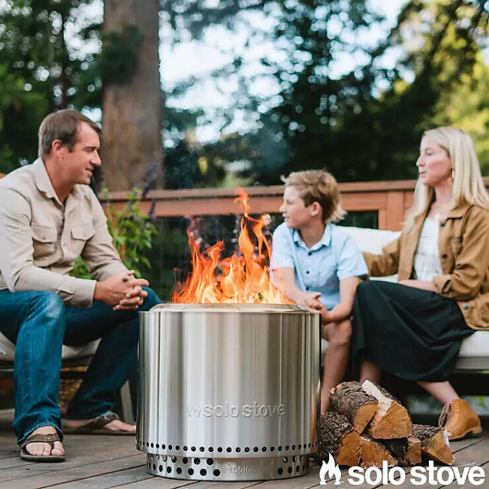 Solo Stove Bonfire 2.0 Wood Burning Stainless Steel Fire Pit Bundle Spark Screen, Stand, Ash Pan, Cover & Carry Case Low Smoke