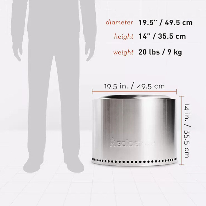 Solo Stove Bonfire 2.0 Wood Burning Stainless Steel Fire Pit Bundle Spark Screen, Stand, Ash Pan, Cover & Carry Case Low Smoke