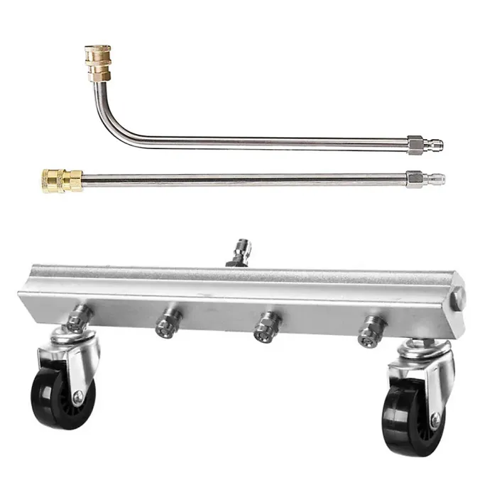 Silver Pressure Washer Car Undercarriage Cleaner Under Road Cleaning Nozzle