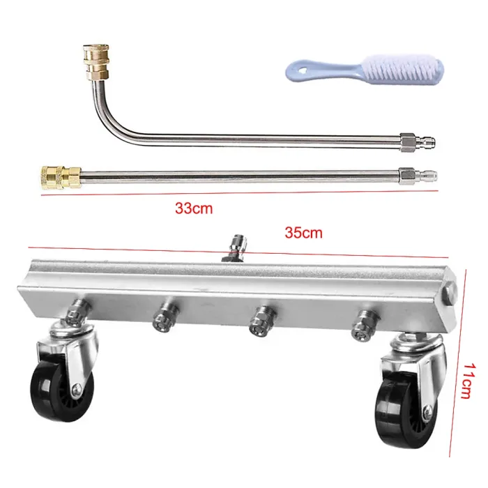 Silver Pressure Washer Car Undercarriage Cleaner Under Road Cleaning Nozzle