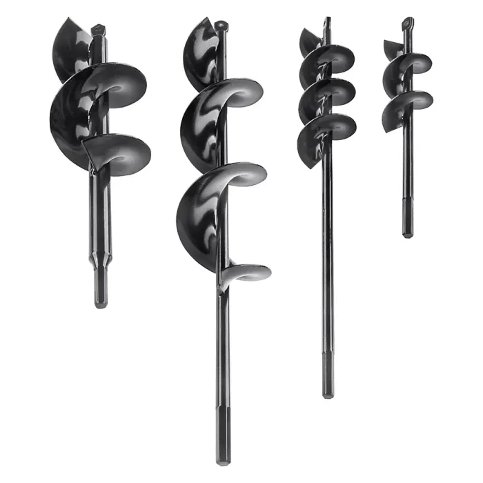 Auger Spiral Drill Bit Garden Yard Planting Post Hole Digger Tool set