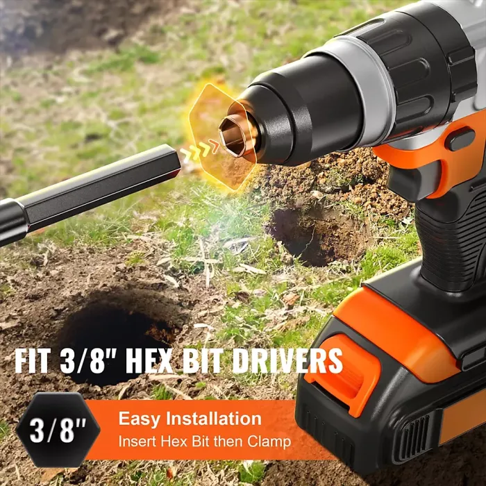 Auger Spiral Drill Bit Garden Yard Planting Post Hole Digger Tool set