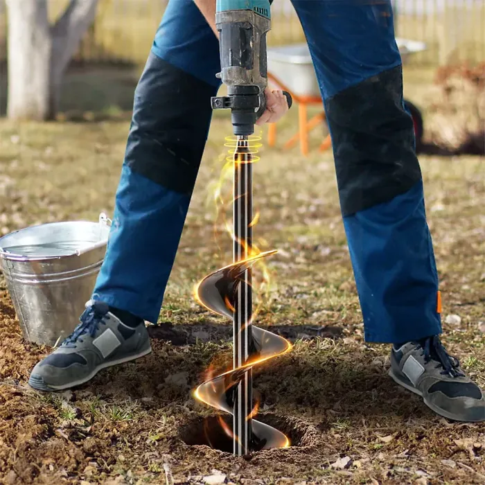 Auger Spiral Drill Bit Garden Yard Planting Post Hole Digger Tool set
