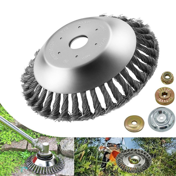 8" Grass trimmers Strimmer Head Garden Trimmer Wire Brush Solid Steel Wheel UK