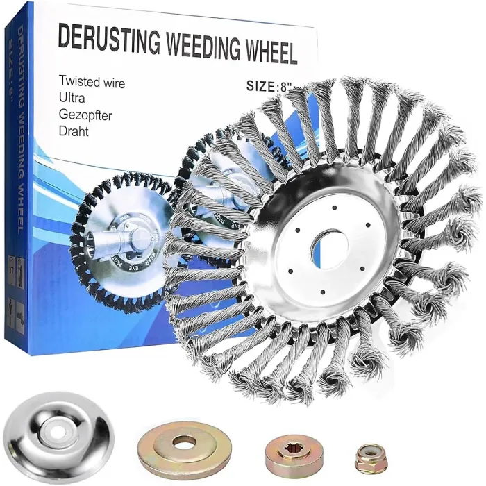 8" Grass trimmers Strimmer Head Garden Trimmer Wire Brush Solid Steel Wheel UK