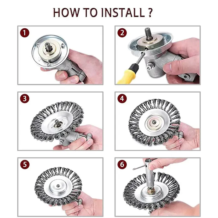 8" Grass trimmers Strimmer Head Garden Trimmer Wire Brush Solid Steel Wheel UK