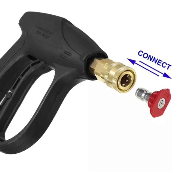 Pressure Washer Snow Foam Cannon Lance Gun 1/4" Quick Release Bottle + 5 Nozzles