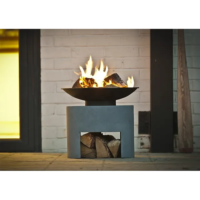 Fire Pit & Oval Console Cement H41Cm W46Cm
