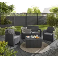 Keter Mia Graphite Plastic 4 seater Coffee set