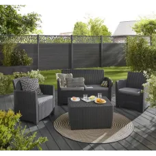 Keter Mia Graphite Plastic 4 seater Coffee set