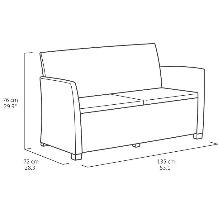 Keter Mia Graphite Plastic 4 seater Coffee set