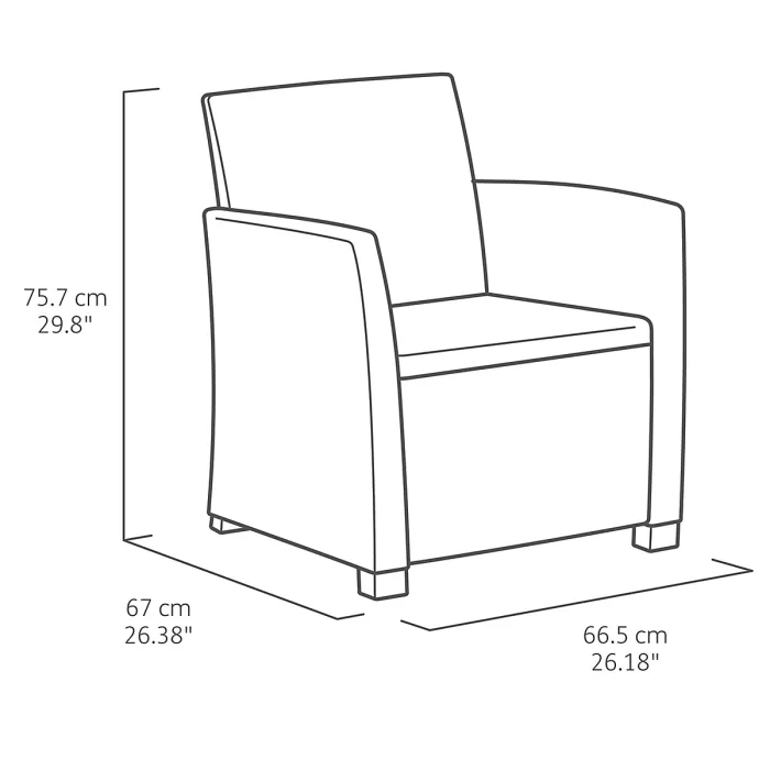 Keter Mia Graphite Plastic 4 seater Coffee set