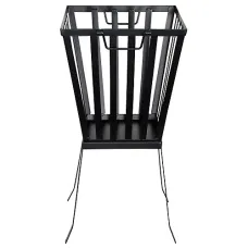 Black Square Outdoor Fire Basket