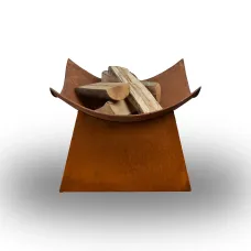 Marco Paul 38cm Steel Square Design Fire Basket With Stand - Metal Outdoor Fire Pits