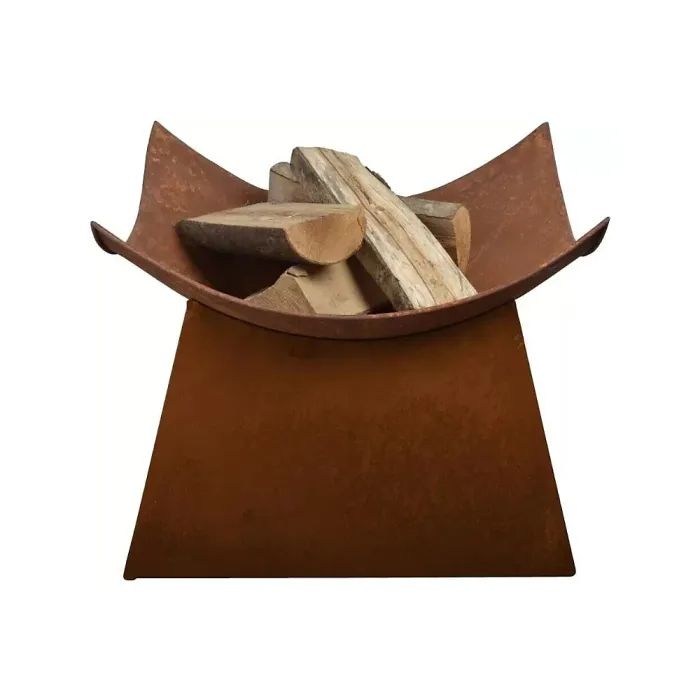 Marco Paul 38cm Steel Square Design Fire Basket With Stand - Metal Outdoor Fire Pits