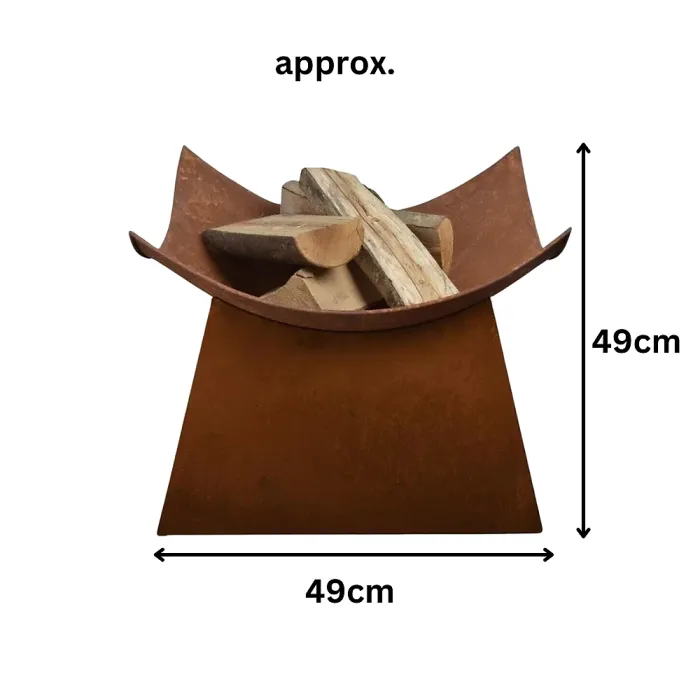 Marco Paul 38cm Steel Square Design Fire Basket With Stand - Metal Outdoor Fire Pits