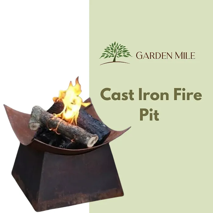 Marco Paul 38cm Steel Square Design Fire Basket With Stand - Metal Outdoor Fire Pits