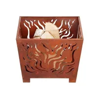 Fallen Fruits Oxidised Rust Effect Square Fire Pit Basket Garden OutdoorHeater