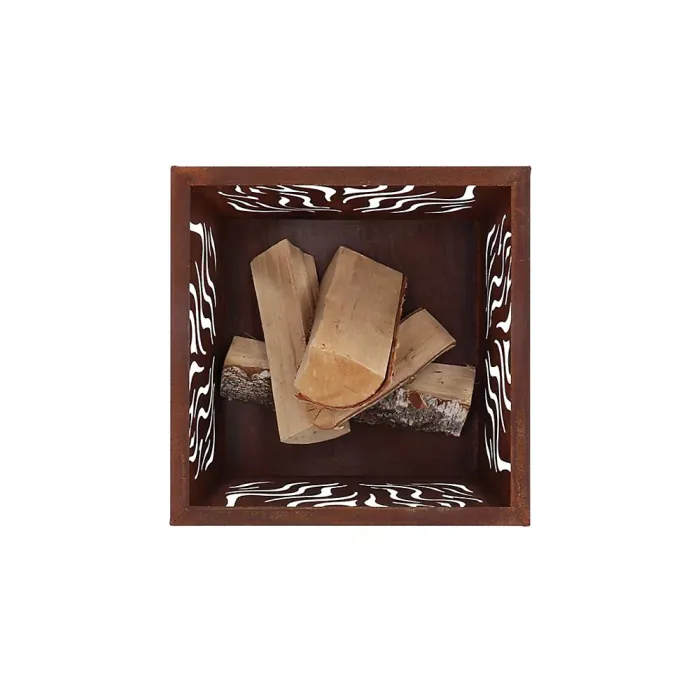 Fallen Fruits Oxidised Rust Effect Square Fire Pit Basket Garden OutdoorHeater