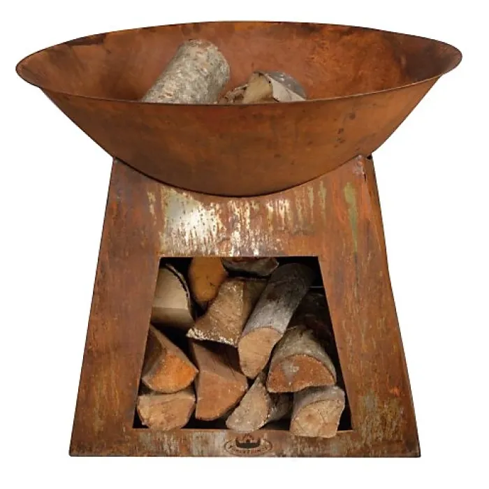 Small Fire Bowl with Wood Storage
