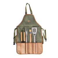 Fallen Fruits BBQ Apron With 4 Stainless Steel BBQ Tools