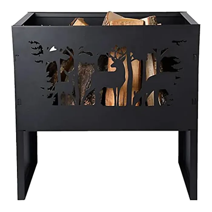 Deer Cutout Rectangle Firebasket