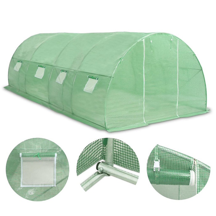 Greenhouse 18m² 600x300x200 cm Plant House for Fruits, Vegetables & Plants