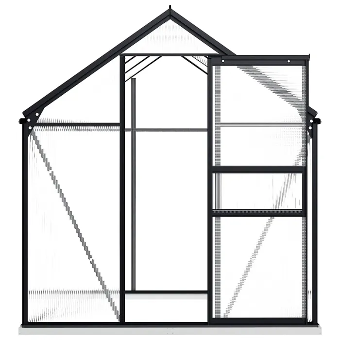 Anthracite Aluminium Greenhouse with Base Frame 3.61 m²