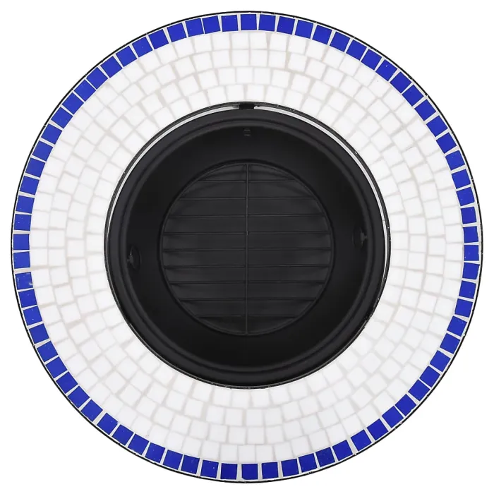 Vidaxl Mosaic Fire Pit Blue And White 68cm Ceramic Fire Pits