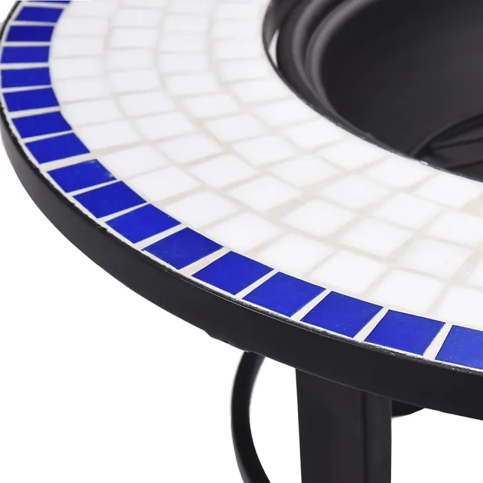 Vidaxl Mosaic Fire Pit Blue And White 68cm Ceramic Fire Pits