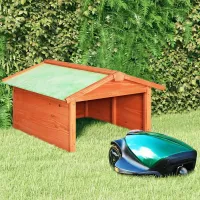 Vidaxl Robotic Lawn Mower Garage 72x87x50 Cm Solid Firwood Lawn Mower Garages
